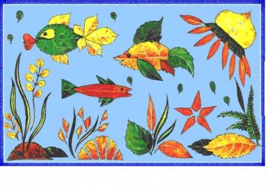 поделки,осень,осеннии поделки,листья.краски,цвета.букет,аквариум